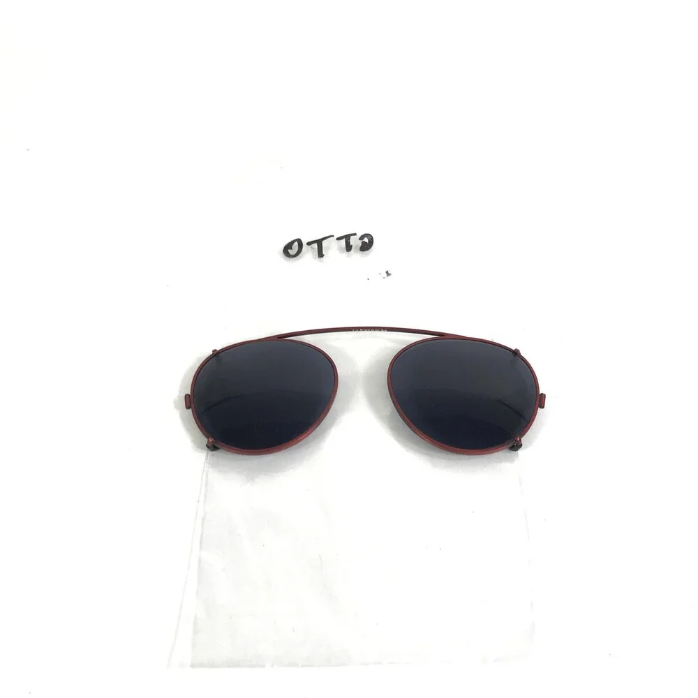 Vintage l.a. Eyeworks Clip On Sunglasses for OTTO Matte Red with Blue Lenses